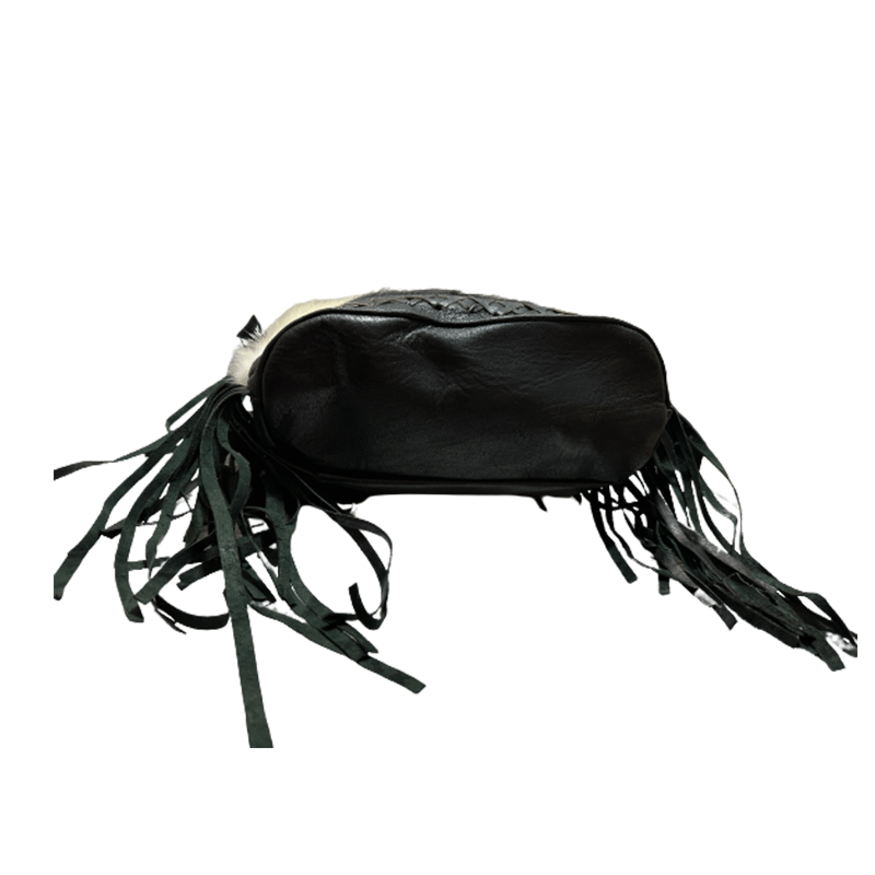 Bolso artesanal  de cuero con pelo - Look Todo Piel