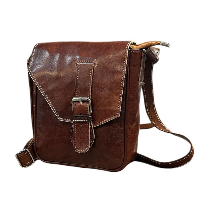 Bolso bandolera artesanal de piel de cabra marroquí - Look Todo Piel