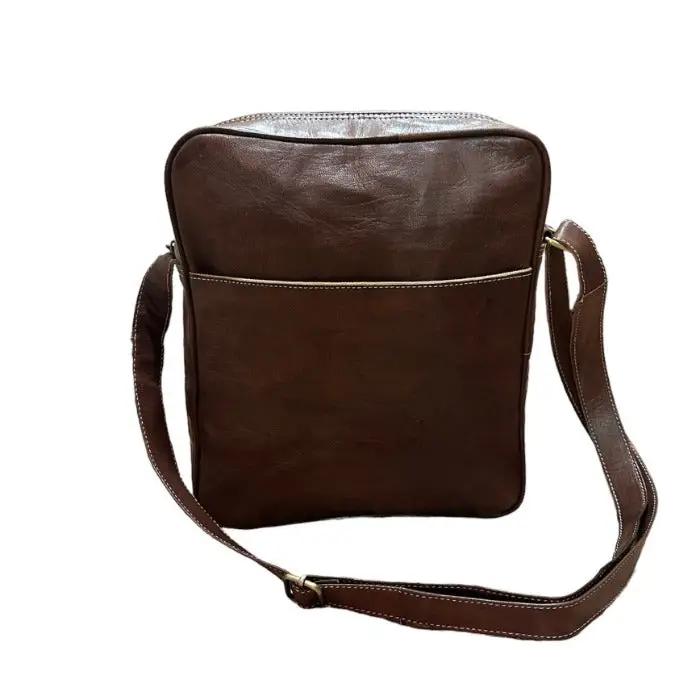 Bolso bandolera artesanal de piel natural. Bolso Mallorca - Look Todo Piel