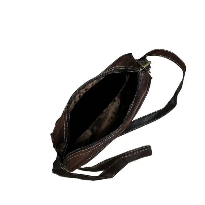 Bolso bandolera artesanal de piel natural. Bolso Mallorca - Look Todo Piel