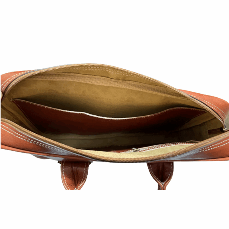 Bolso bandolera con asas Elegante artesanal de piel natural ideal para ordenador - kotubia