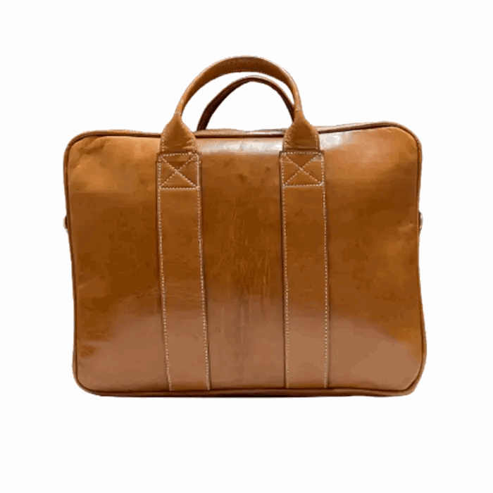 Bolso bandolera con asas Elegante artesanal de piel natural ideal para ordenador - kotubia