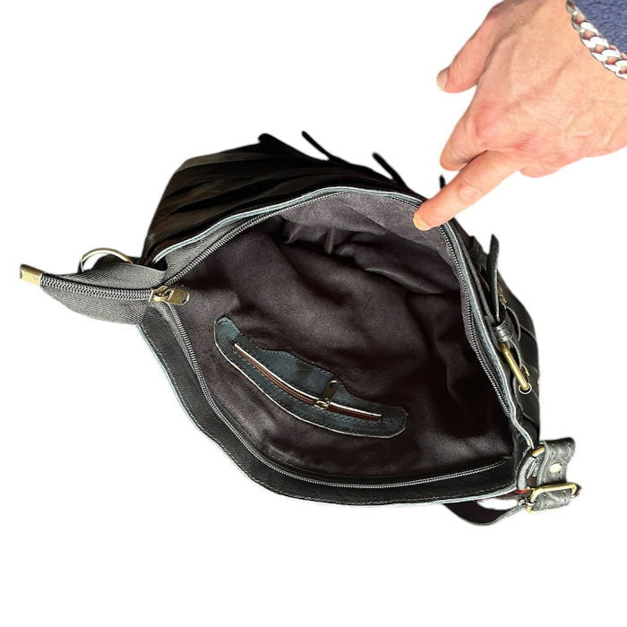 Bolso bandolera de Cuero Marroquí Artesanal - Look Todo Piel
