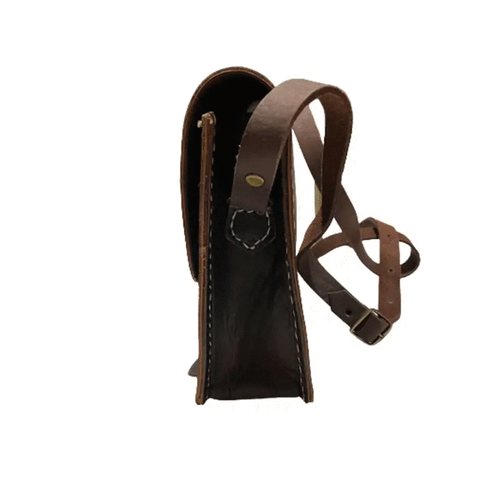 Bolso bandolera hecho a mano de piel natural. - Look Todo Piel