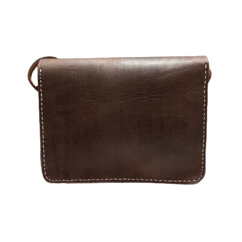 Bolso bandolera hecho a mano de piel natural. - Look Todo Piel