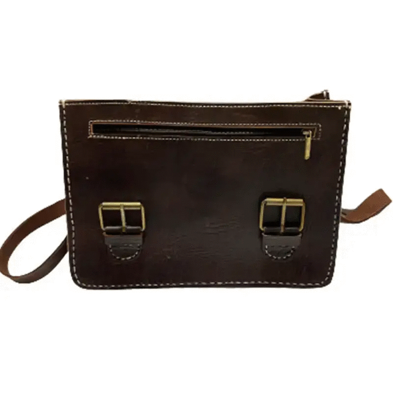 Bolso bandolera hecho a mano de piel natural. - Look Todo Piel