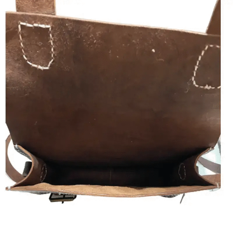 Bolso bandolera hecho a mano de piel natural. - Look Todo Piel