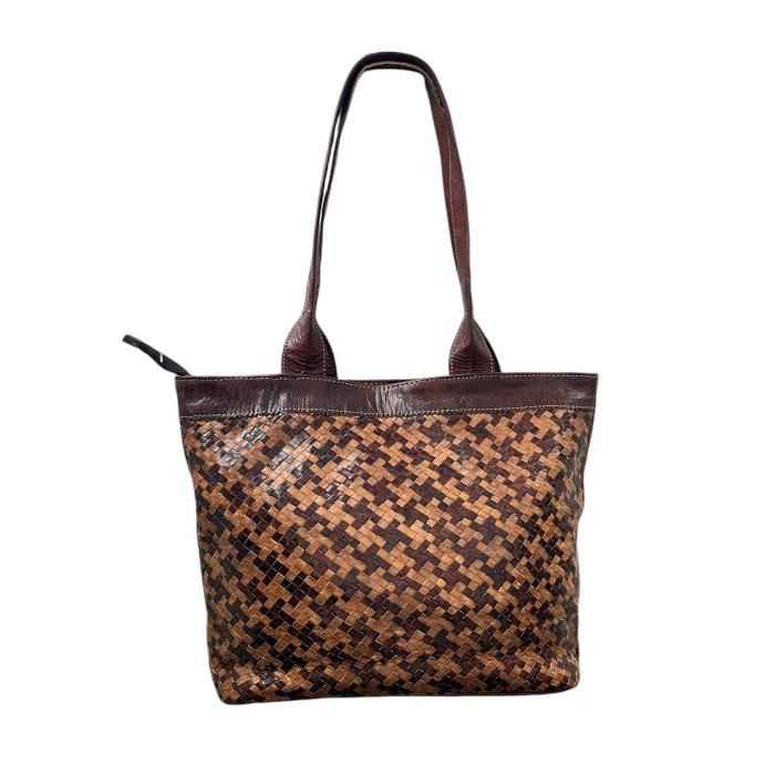 Bolso con asas  de piel 100% natural. Mujer