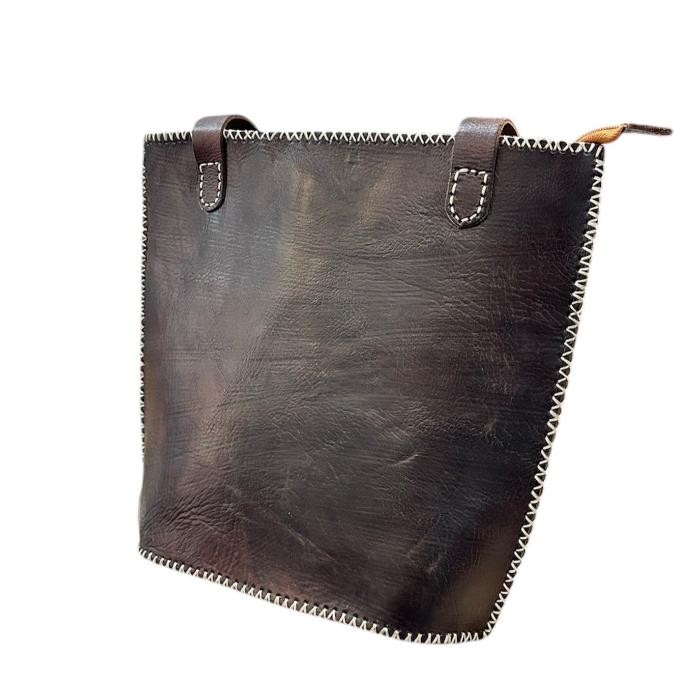 Bolso con asas elegante artesanal de piel natural. - Look Todo Piel