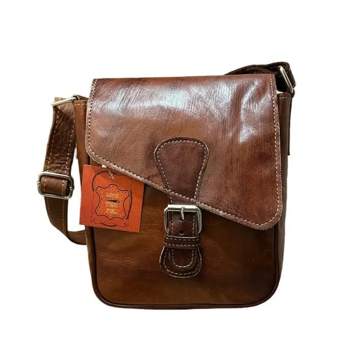Bolso cruzado artesanal de piel natural. - Look Todo Piel