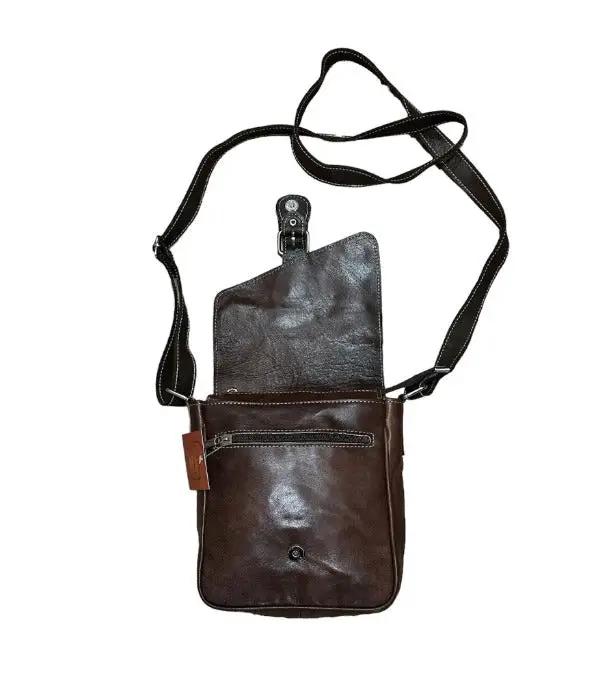 Bolso cruzado artesanal de piel natural. - Look Todo Piel