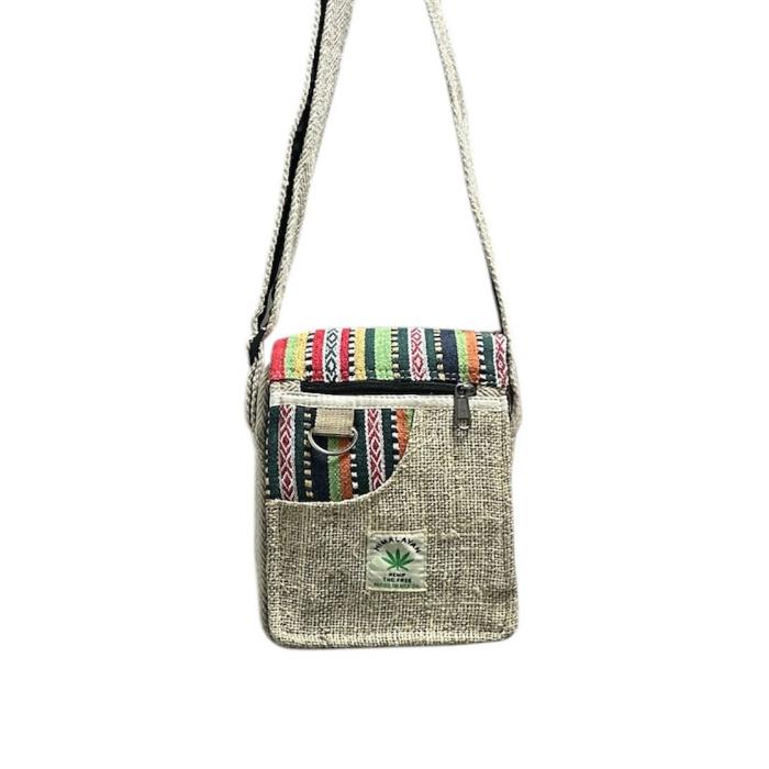 Bolso cruzado de algodón artesanal unisex - Look Todo Piel