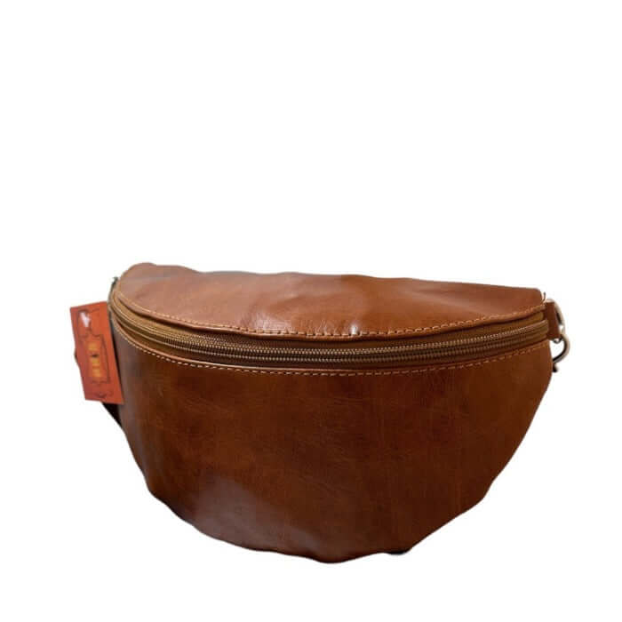 Bolso estilo shopper media luna de cuero para mujer - Look Todo Piel