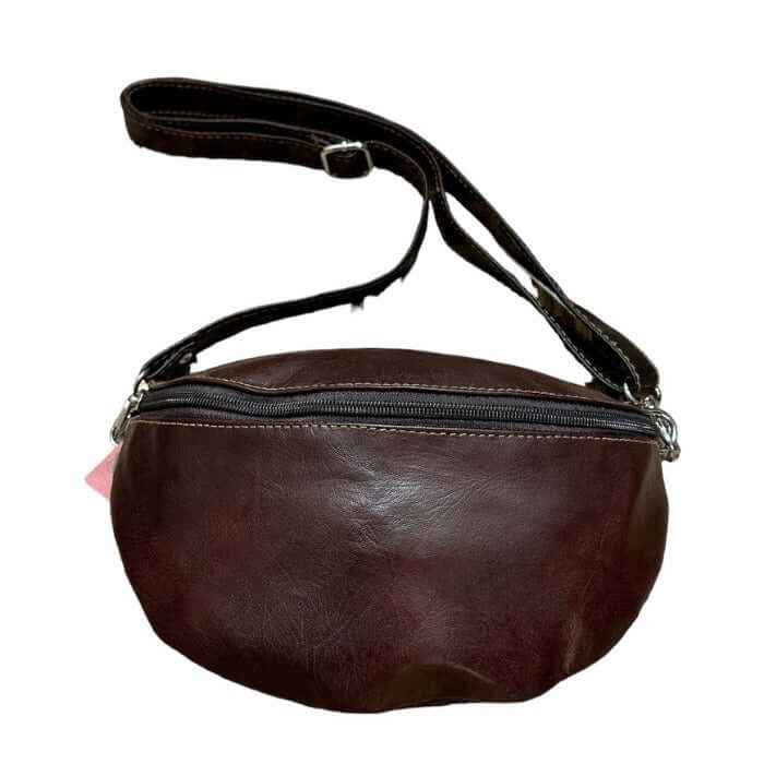 Bolso estilo shopper media luna de cuero para mujer