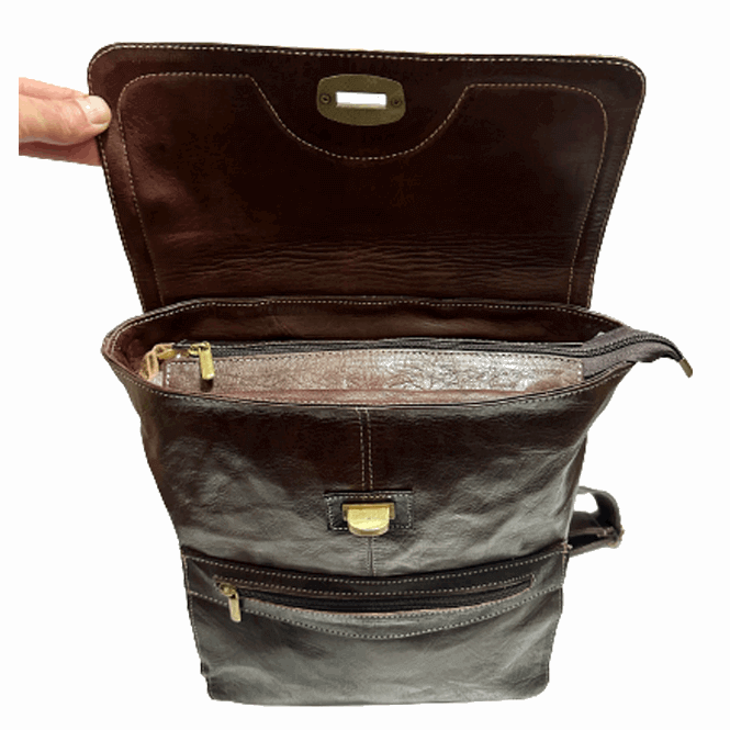 Mochila  de cuero natural. Mochila  unisex - Vivalera