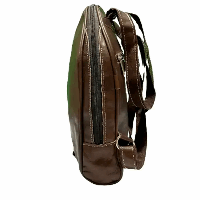 Mochila artesanal de piel natural. (sport) - Look Todo Piel