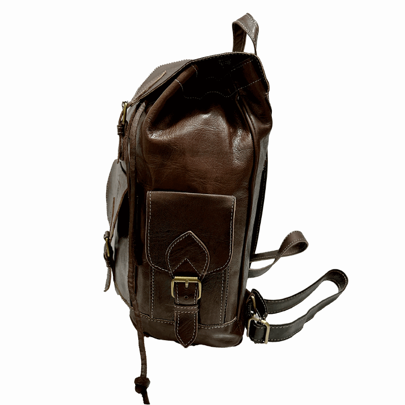 Mochila con cordón anti robo de piel natural. - Look Todo Piel