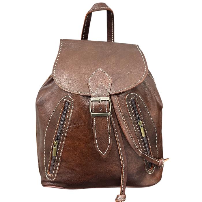 Mochila con cordón de piel 100% natural. ¡En oferta! - Look Todo Piel
