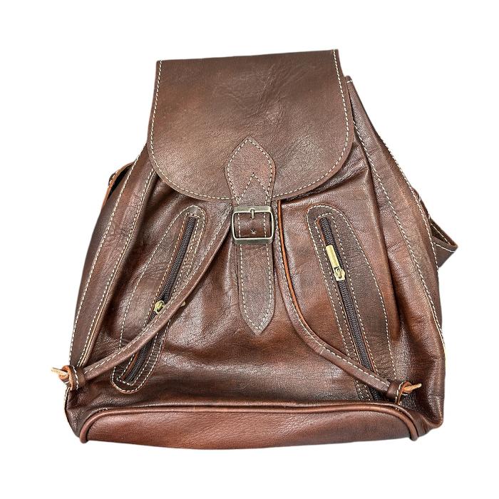Mochila con cordón de piel 100% natural. ¡En oferta! - Look Todo Piel
