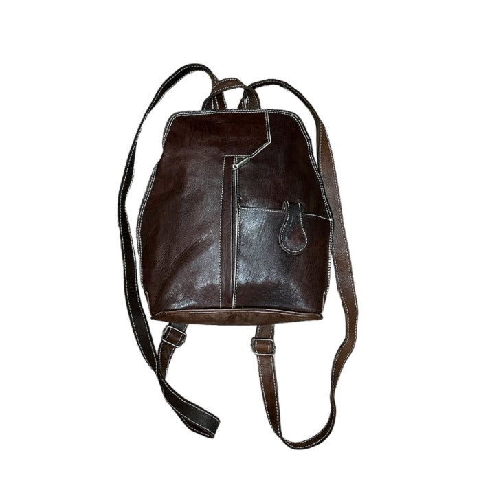 Mochila con cremallera de cuero unisex - Look Todo Piel