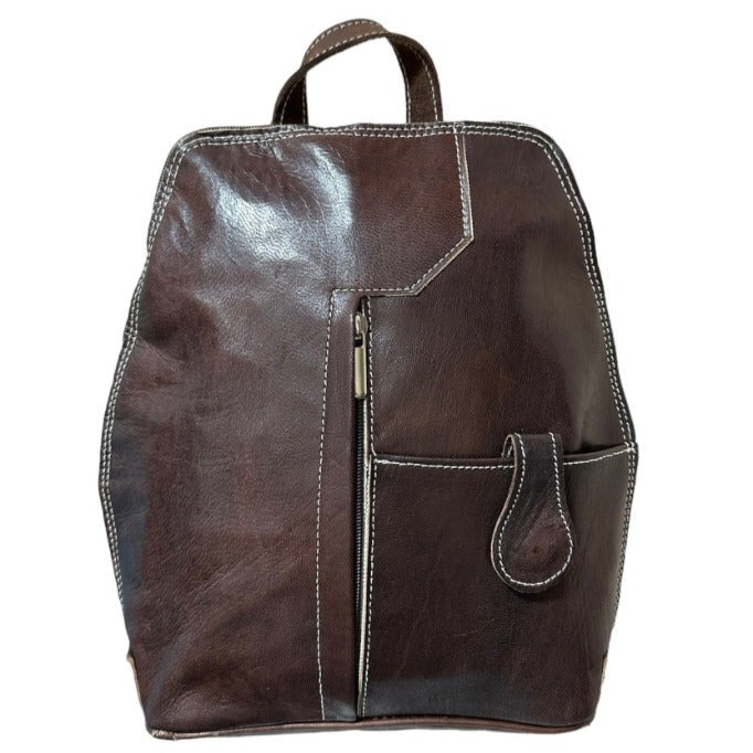 Mochila con cremallera de cuero unisex - Look Todo Piel