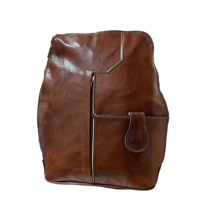 Mochila con cremallera de cuero unisex - Look Todo Piel