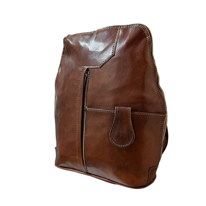 Mochila con cremallera de cuero unisex - Look Todo Piel