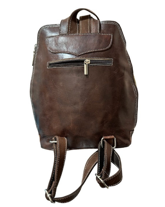 Mochila con cremallera de cuero unisex - Look Todo Piel