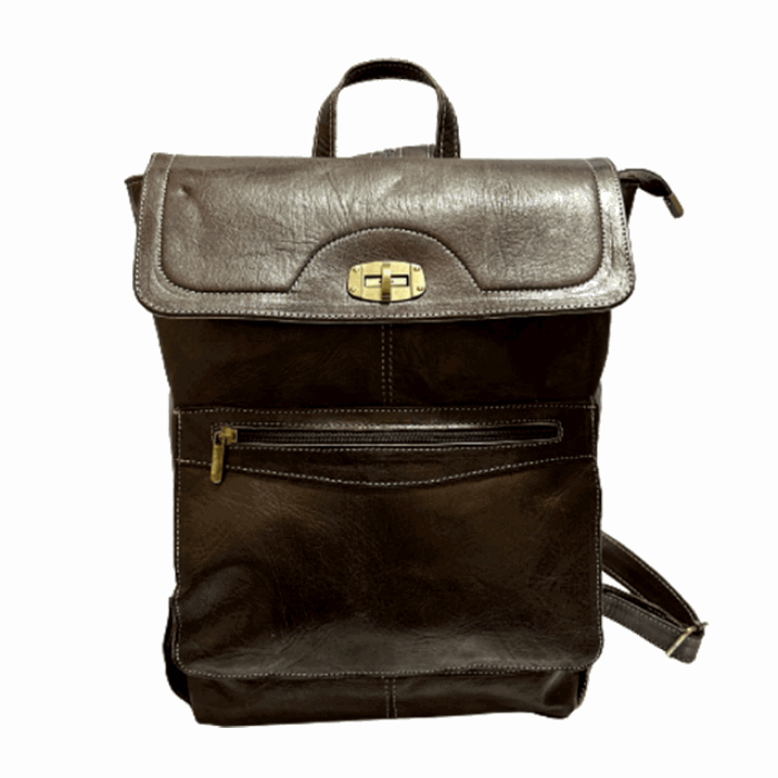 Mochila  de cuero natural. Mochila  unisex - Look Todo Piel