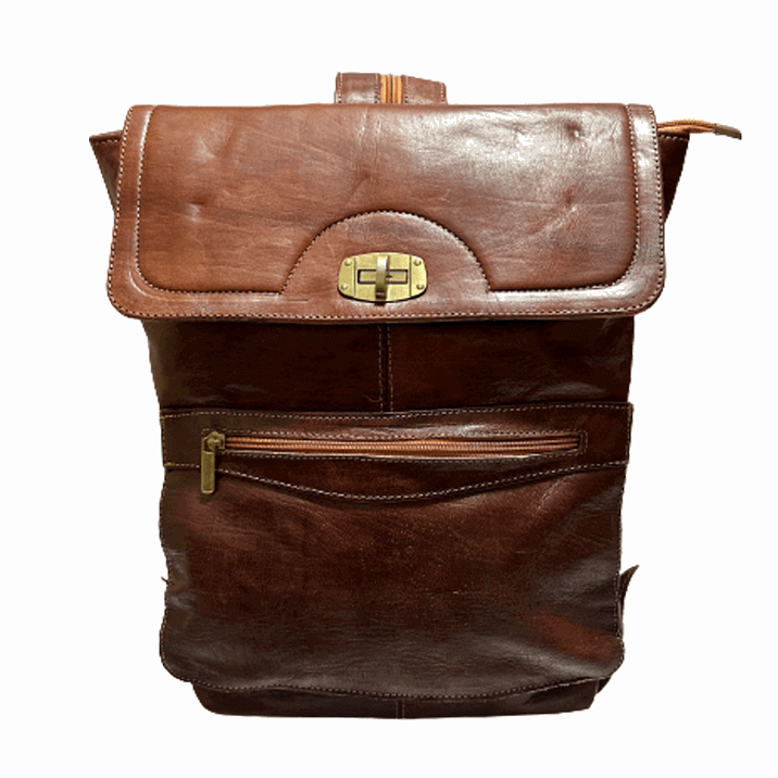 Mochila  de cuero natural. Mochila  unisex - Look Todo Piel