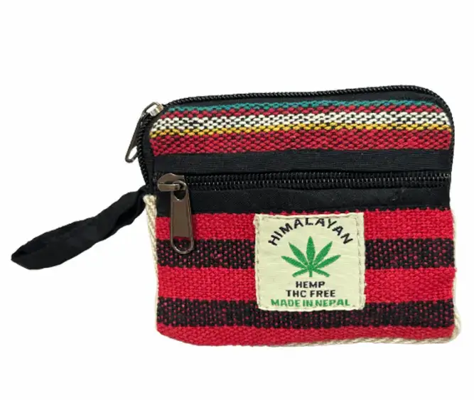 Monedero y Tarjetero artesanal de cáñamo y algodón 100% natural - Look Todo Piel
