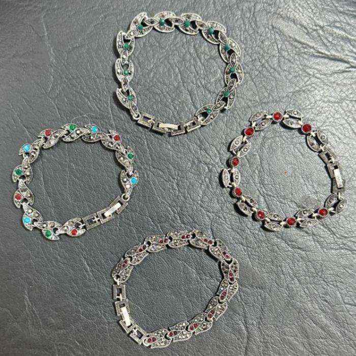 Pack de 4 Pulseras Florencia – Baño de Rodio y Circonitas de Colores