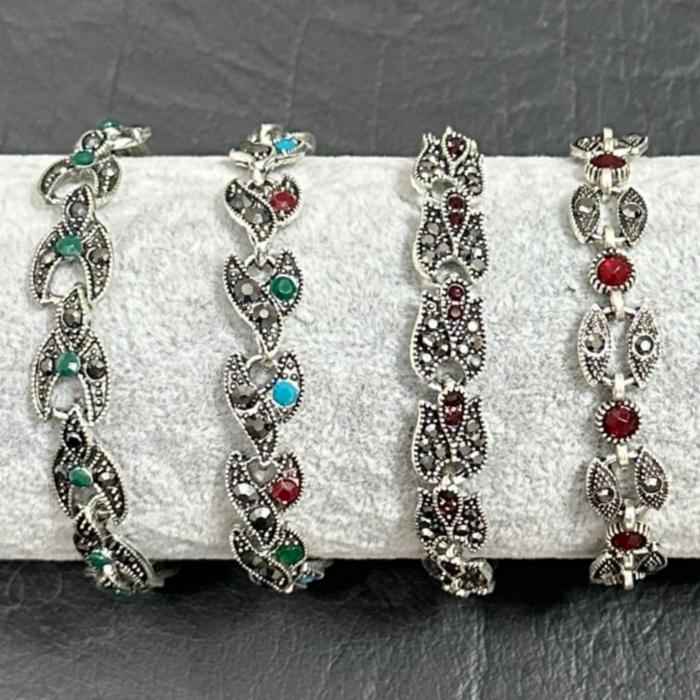 Pack de 4 Pulseras Florencia – Baño de Rodio y Circonitas de Colores