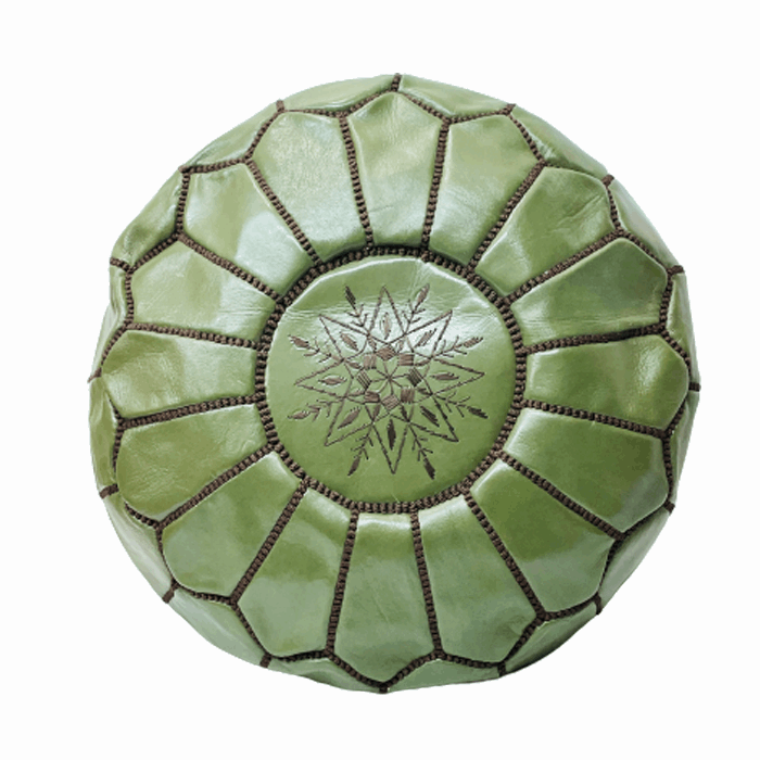 Puf Mallorca artesanal de piel natural. - Look Todo Piel