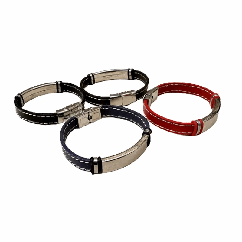Pulsera artesanal de piel natural. Elegante - Look Todo Piel