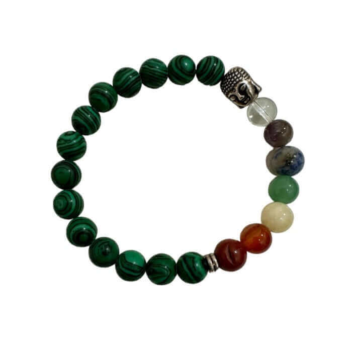 Pulsera Malaquita unisex elástica - Look Todo Piel