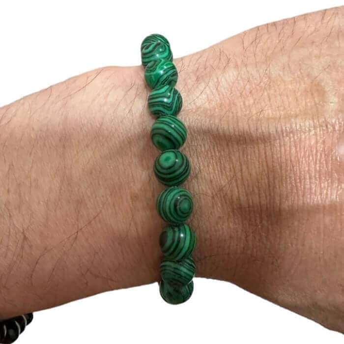 Pulsera Malaquita unisex elástica - Look Todo Piel