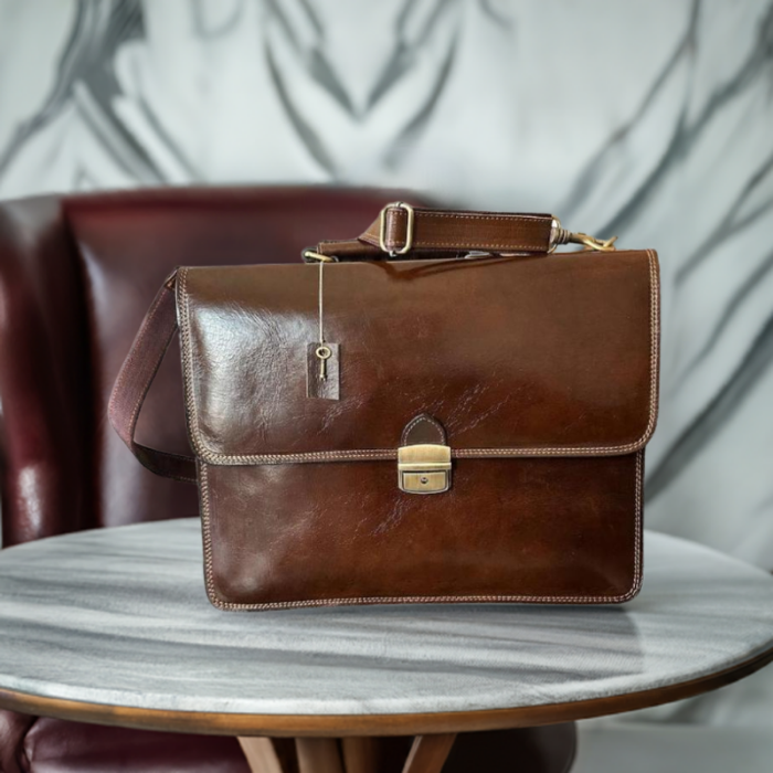 Maletín cartera elegante de cuero natural super cómodo - kotubia