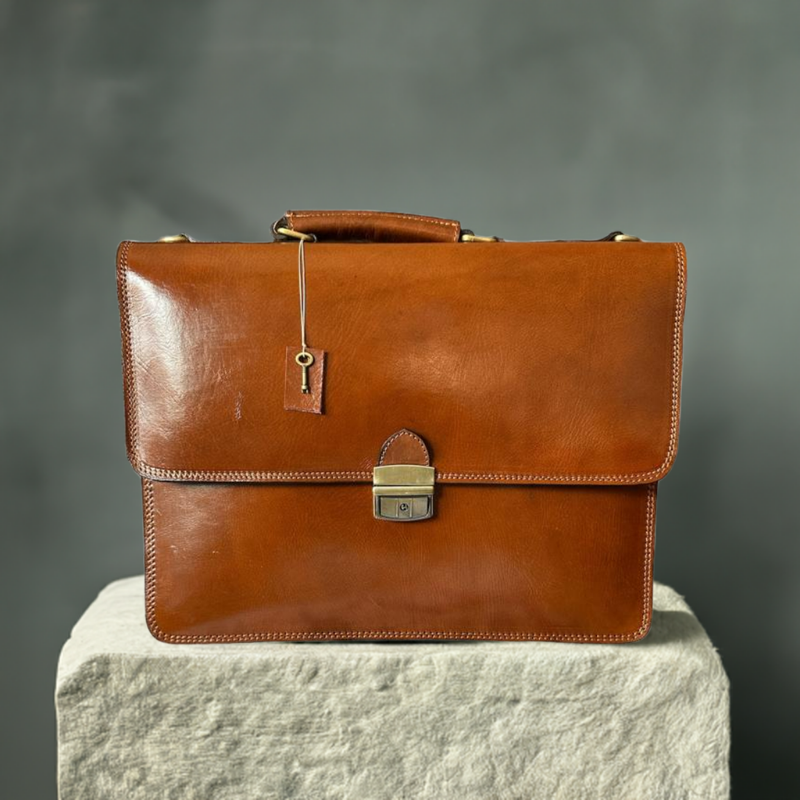 Maletín cartera elegante de cuero natural super cómodo - kotubia