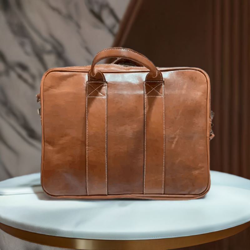 Bolso bandolera con asas Elegante artesanal de piel natural ideal para ordenador - kotubia