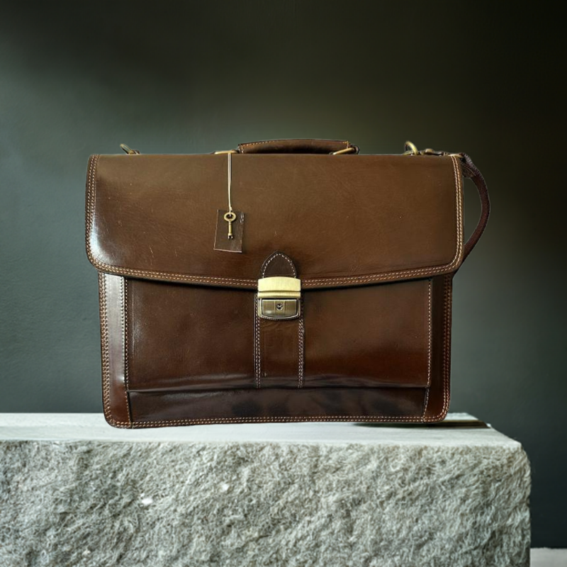 Maletín cartera elegante de cuero natural - kotubia
