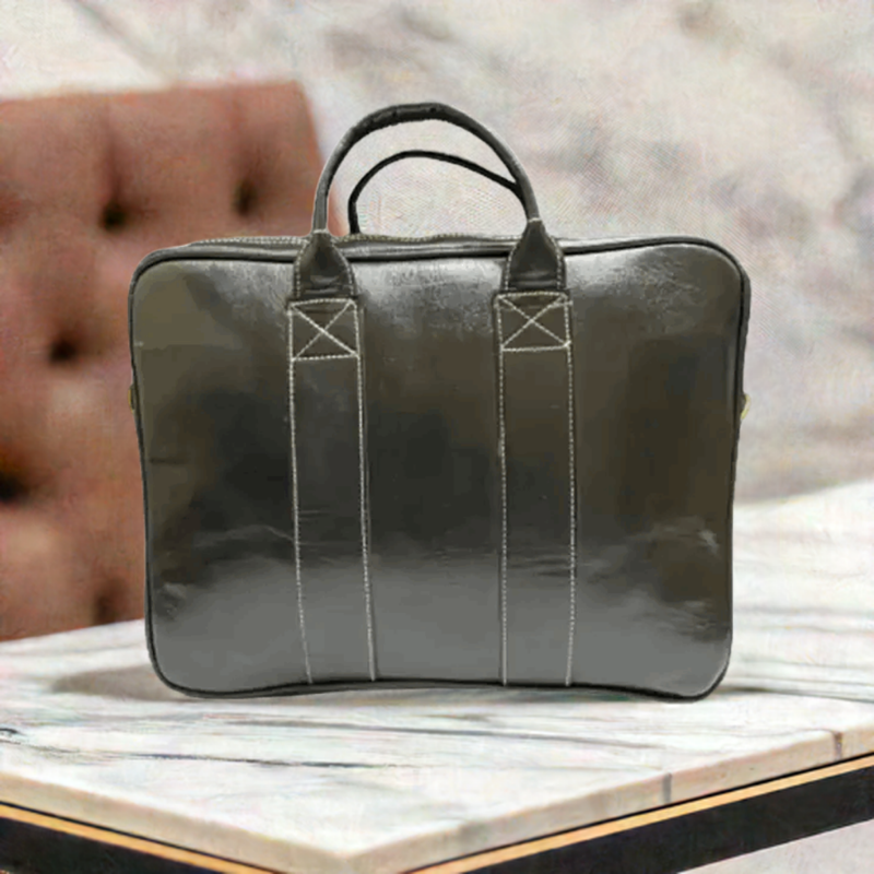 Bolso bandolera con asas Elegante artesanal de piel natural ideal para ordenador - kotubia